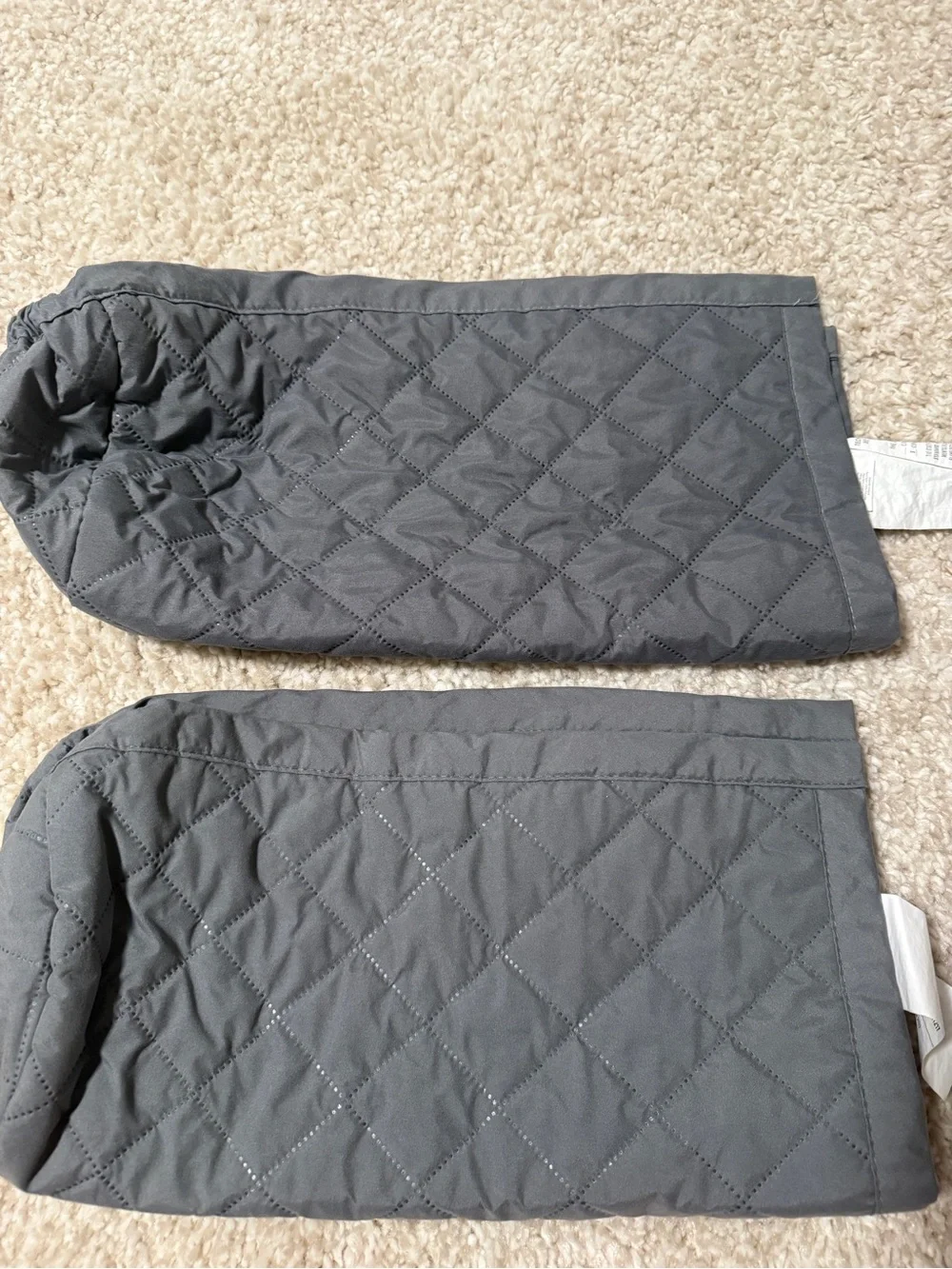 QUILTED COUCH COVERS IN GREY WITH TWO MATCHING ARM REST COVERS